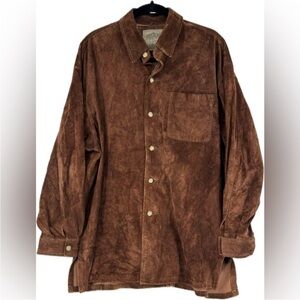 Brown suede jacket shirt style - perfect for layering!